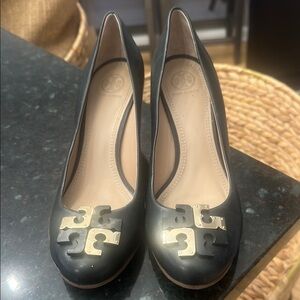 Tory Burch Black and Gold Women's Shoes
